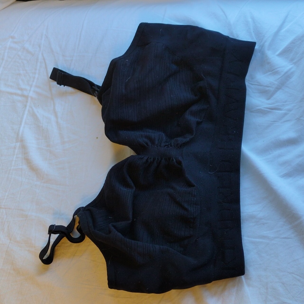 Kindred Bravely Pumping & Nursing Bras - black and pink heather size M